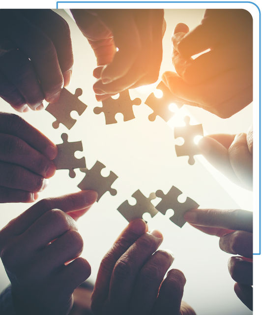A puzzle piece representing the business case for digital transformation, symbolizing the integration of technology in business.
